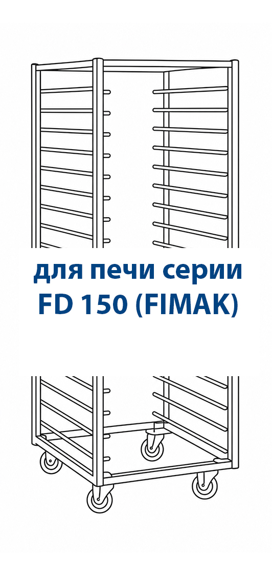 Тележка к ротационной печи FD 150 ТА 18 (800*600) нерж.ст., с колесами Тележка к ротационной печи FD 150 ТА 18 (800*600) нерж.ст., с колесами